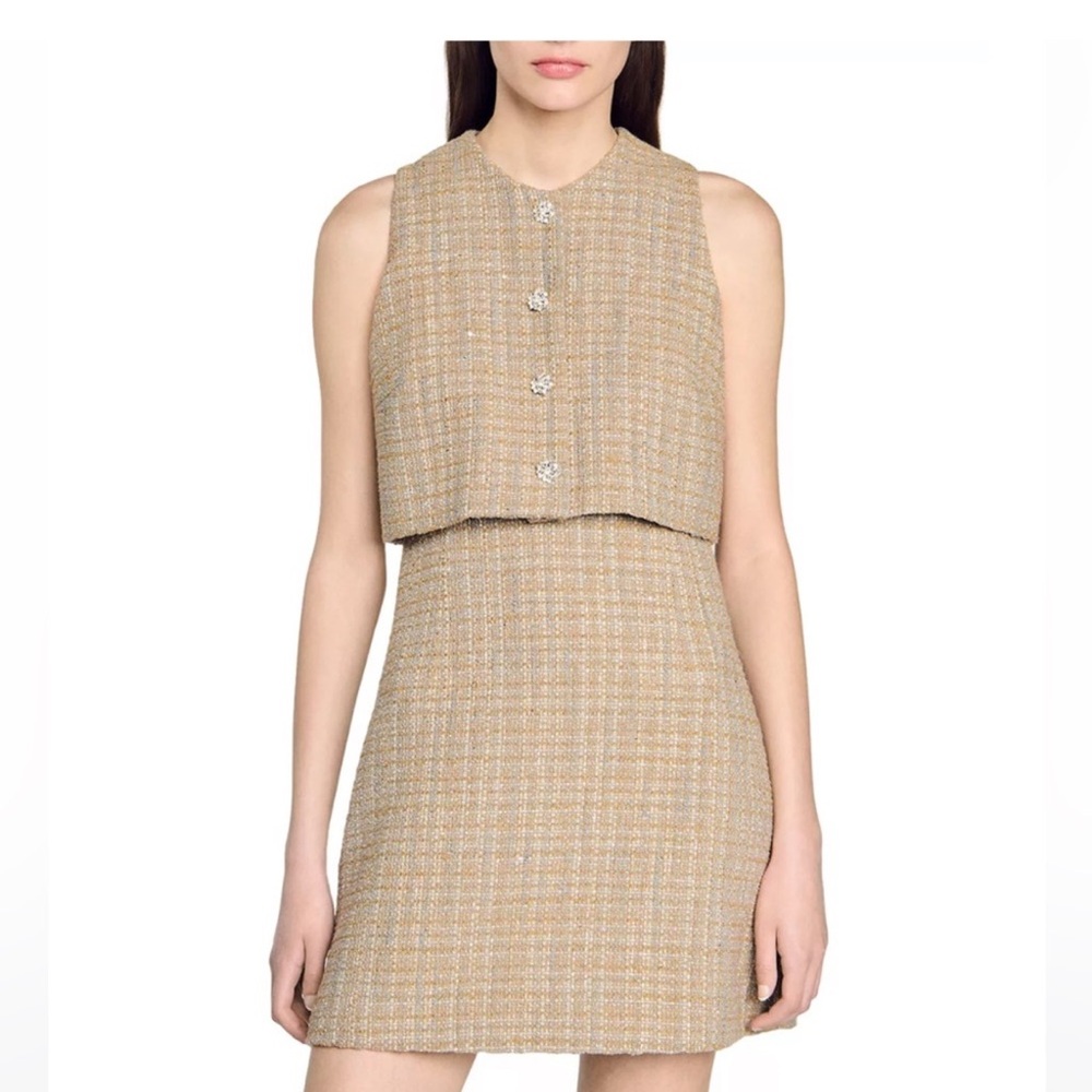 Sandro Penelope Tweed Mini Dress